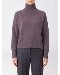 Kujten - 100% Cashmere Turtleneck Jumper With Long Sleeves And Ribbed Trims - Lyst