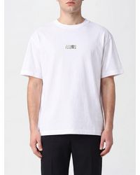 MM6 by Maison Margiela - Cotton T-Shirt With Contrast Logo And Dropped Shoulders - Lyst