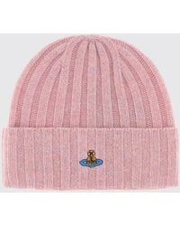 Vivienne Westwood - Ribbed 100% Cashmere Beanie With Embroidered Orb Logo - Lyst