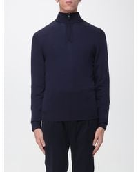 Canali - Merino Wool Turtleneck Jumper With Half-Zip Closure - Lyst