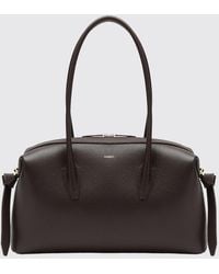 Yuzefi - Brioche Duffle Hammered Leather Rounded Shoulder Bag With Zip Closure - Lyst