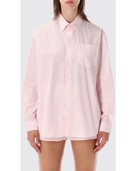 Sporty & Rich - Sporty &Amp Rich Relaxed Fit Striped Cotton Shirt With Patch Pocket - Lyst