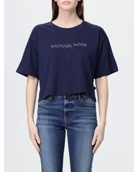 Michael Kors - Cotton Crop T-Shirt With Logo - Lyst