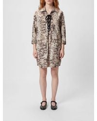 Pinko - Cotton Chemisier Dress With Snake Print - Lyst