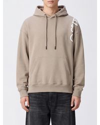Off-White c/o Virgil Abloh - Cotton Hoodie With Contrasting Logo And Kangaroo Pocket - Lyst