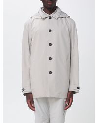 Save The Duck - Short Technical Fabric Raincoat With Removable Hood By - Lyst