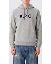A.P.C. - Cotton Logo Hoodie With Kangaroo Pocket - Lyst