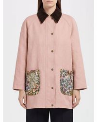 Valentino Garavani - Denim Jacket With Velvet Collar And Floral Details - Lyst