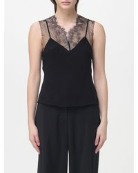 Patrizia Pepe - Sleeveless Viscose Top With Lace - Lyst