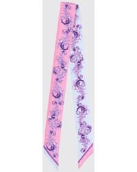Versace Jeans Couture - Baroque Print Silk Bandeau Scarf With Logo - Lyst