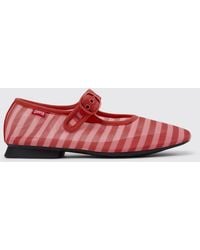 Camper - Casi Myra Striped Recycled Polyester Ballerinas - Lyst