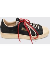 Autry - Dallas Vintage Leather Sneakers With Embroidery And A Worn-Out Effect - Lyst