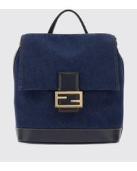 Fendi - Cotton Denim Backpack - Lyst