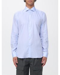 Brooksfield - Striped Cotton Twill Slim Fit Shirt With French Collar - Lyst