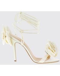 Magda Butrym - Satin Sandals With Floral Applications - Lyst