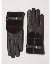 Barbour - Handschuhe Aus Nappaleder Und Wolle Mit Tartan-Muster Und Logo-Knöpfen - Lyst