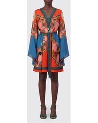 Etro - Paisley Print Silk Mini Dress - Lyst
