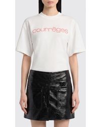 Courreges - Courr&Egrave	Ges Cotton T-Shirts With Logo - Lyst