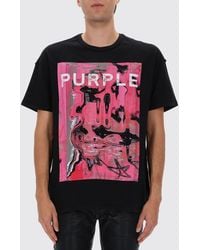 Purple - Printed Cotton T-Shirt - Lyst