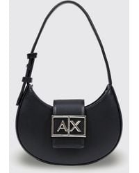 ARMANI EXCHANGE - Hobo Shoulder Bag With Metal Logo - Lyst