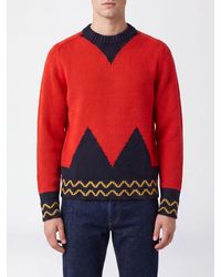 Marni - Bicolour Abstract Pattern Wool Crewneck Sweater With Contrast Trim - Lyst