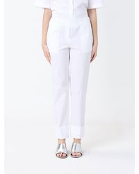 Semicouture - Romana Cotton Poplin Trousers - Lyst