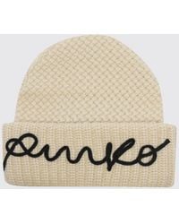 Pinko - Rib-Knit Beanie Hat With Cuff And Embroidered Logo - Lyst