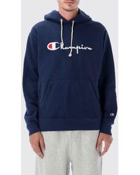 Champion - Oversized Cotton Hoodie With Contrast Logo - Lyst