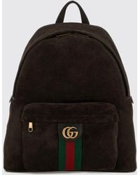Gucci - Ophidia Suede Backpack With Gg Monogram - Lyst