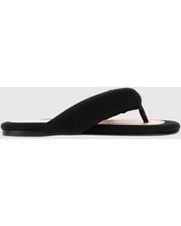 Carven - Satin Thong Mule Sandals With An Open Toe And Low Heel - Lyst