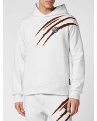 Philipp Plein - Cotton Hoodie With Graphic Print And Hexagon Logo - Lyst