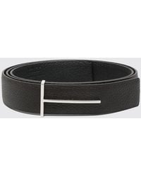 Tom Ford - Slim T Reversible Grained Leather Belt - Lyst