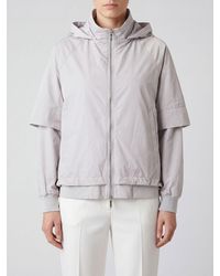 Moorer - Talitha-Stp Waterproof Windbreaker Jacket With Hood And Detachable Sleeves - Lyst