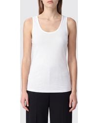 Max Mara - Sleeveless U-Neck Slim Fit Crêpe De Chine Top - Lyst