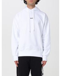 DISCLAIMER - Cotton Hoodie With Printed Logo And Dropped Shoulders - Lyst