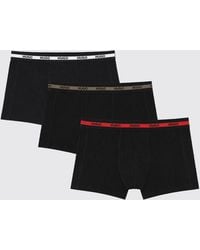 HUGO - Set Of 3 Cotton Trunks With Contrast Logo Waistband - Lyst