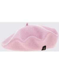 Borsalino - Pure Wool Beret With Applied Logo - Lyst