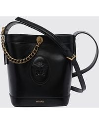 Versace - Medusa '95 Leather Mini Bucket Bag With Metal Mesh - Lyst