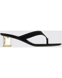 Saint Laurent - Frida Satin Thong Mule Sandals With Square Toe And Low Heel - Lyst