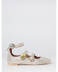 Kurt Geiger - Satin Mary Jane Ballet Flats With Inset Rhinestones - Lyst