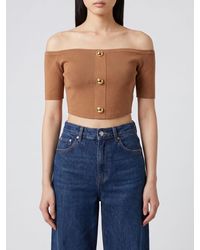 Elisabetta Franchi - Viscose Blend Cropped Top - Lyst
