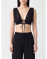 GIUSEPPE DI MORABITO - Pure Silk Deep V-Neck Bralette Top - Lyst