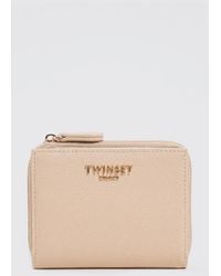 Twinset - Polyurethane Bifold Wallet With Metal Logo And Snap Closure - Lyst