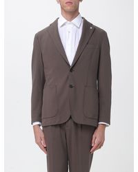Manuel Ritz - Blazer De Botonadura Sencilla De Tejido Técnico Con Bolsillos De Parche - Lyst