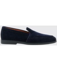 Santoni - Suede Malibu Loafers - Lyst