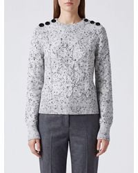 Isabel Marant - Cotton And Cashmere Crewneck Jumper With Shoulder Buttons - Lyst