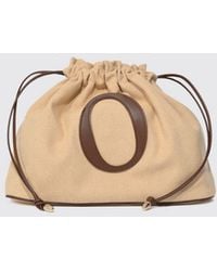 Orciani - Canvas And Smooth Leather Bucket Bag With Applied Logo - Lyst