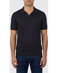 Tagliatore - Cotton And Linen Polo Shirt - Lyst