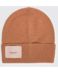Twinset - Wool And Cashmere Blend Beanie Hat With Cuff - Lyst