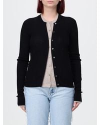 Acne Studios - Crew Neck Wool And Silk Blend Cardigan With Button Closure - Lyst